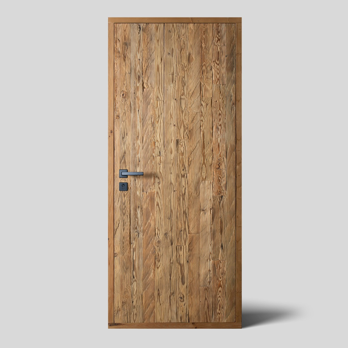 Hand-hewn wood door