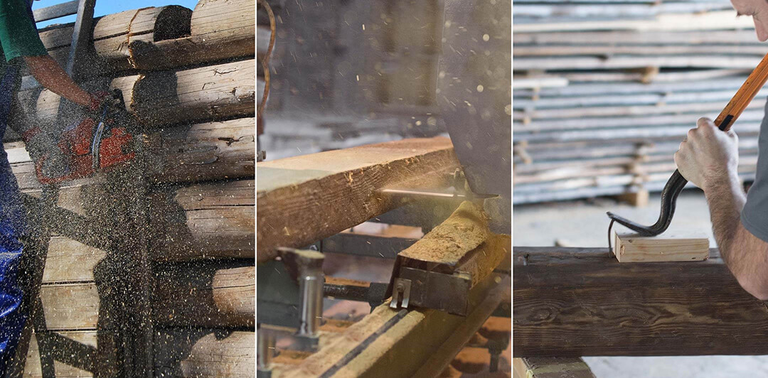 Complex processing of old wood